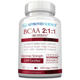 Approved Science BCAA - bouteille de 60 tablettes pour soutenir l'endurance et la récupération.