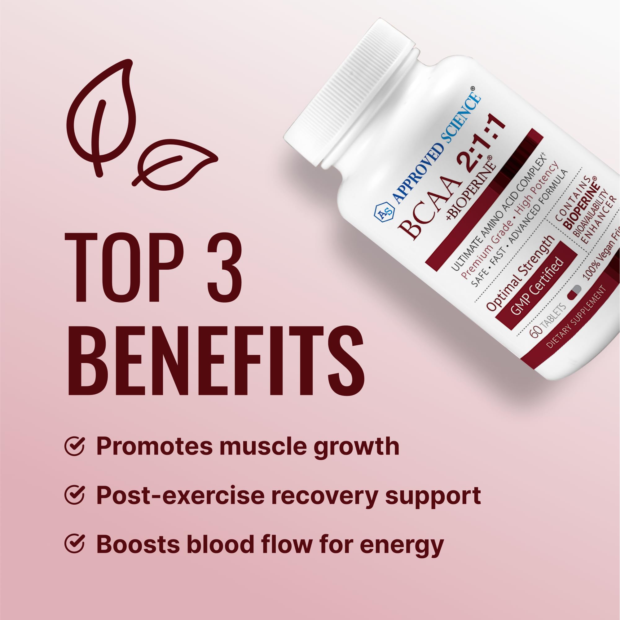 Approved Science BCAA — pré-entraînement, capsules délivrant énergie et soutien musculaire.