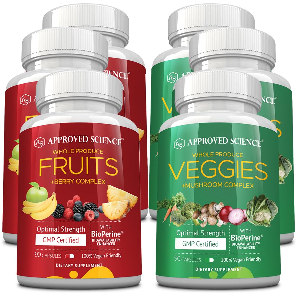 Approved Science Fruits et Légumes: flacon-cap – soutien quotidien à la vitalité et énergie.