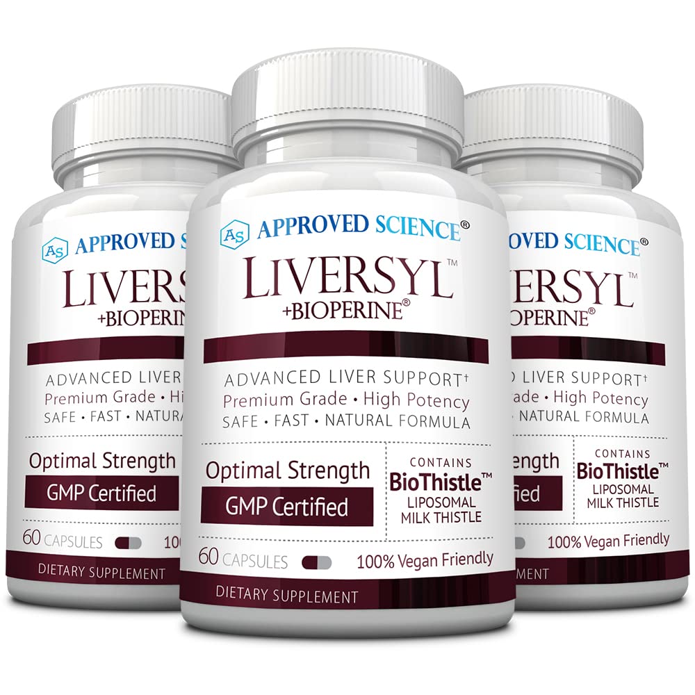 Liversyl d Approved Science, bouteille pratique; soutien potentiel du foie et détox naturelle.