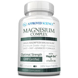 Approved Science Magnesium Complex, bouteille montrant les capsules et énergie soutenue