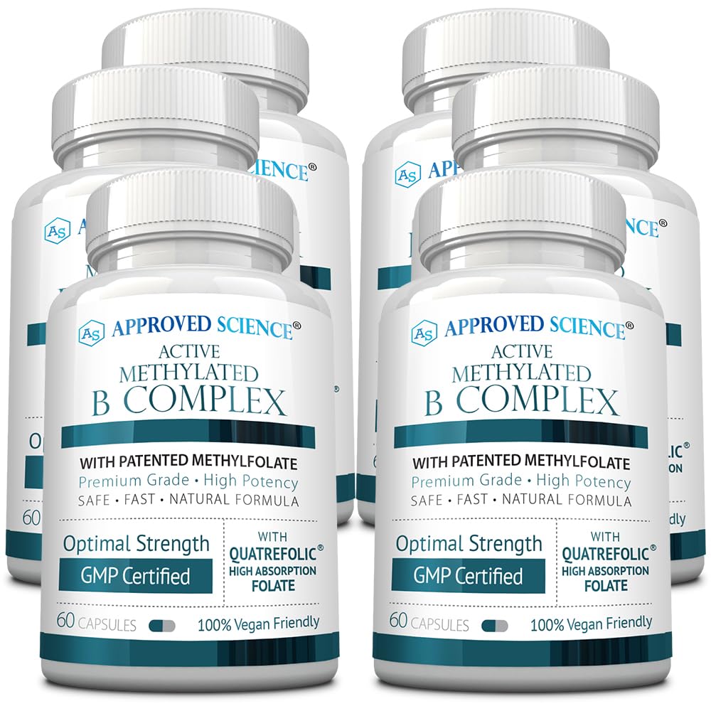 Approved Science Methylated B Complex – bouteille avec capsules faciles à avaler pour routine quotidienne