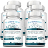Approved Science Methylated B Complex – bouteille avec capsules faciles à avaler pour routine quotidienne