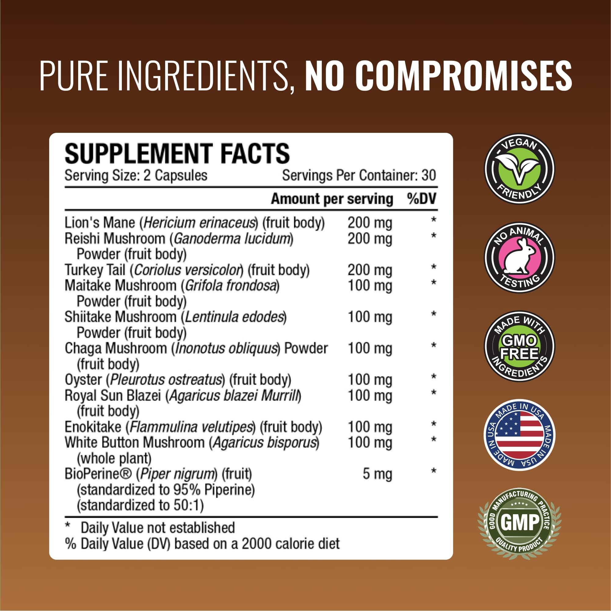 Approved Science Mushroom Complex — certificat de pureté et contrôle qualité.