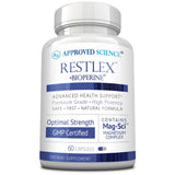 Restlex Approved Science – bouteille et capsules, soutien potentiel au sommeil et détente.