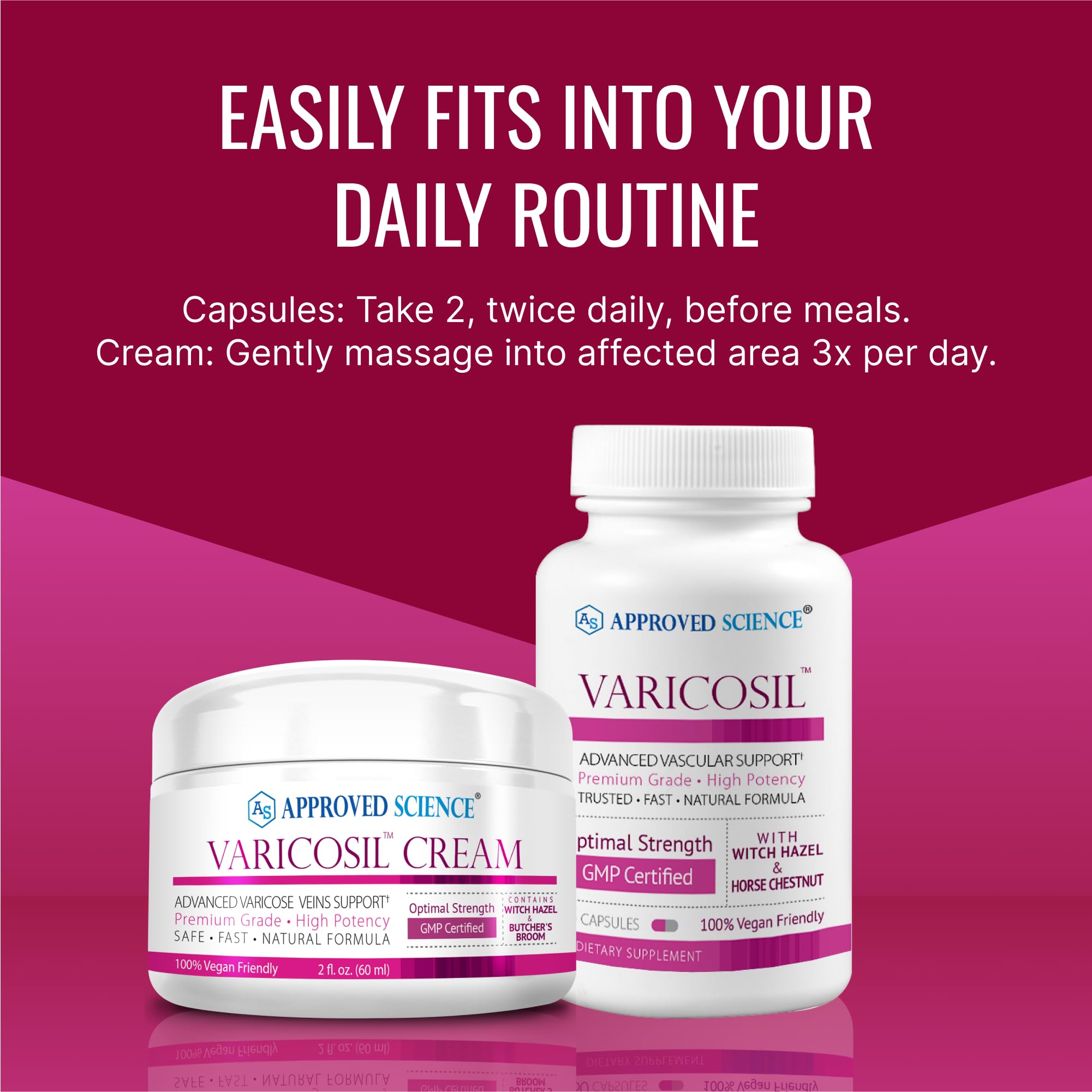 Application de la crème Varicosil pour soulager les sensations quotidiennes.