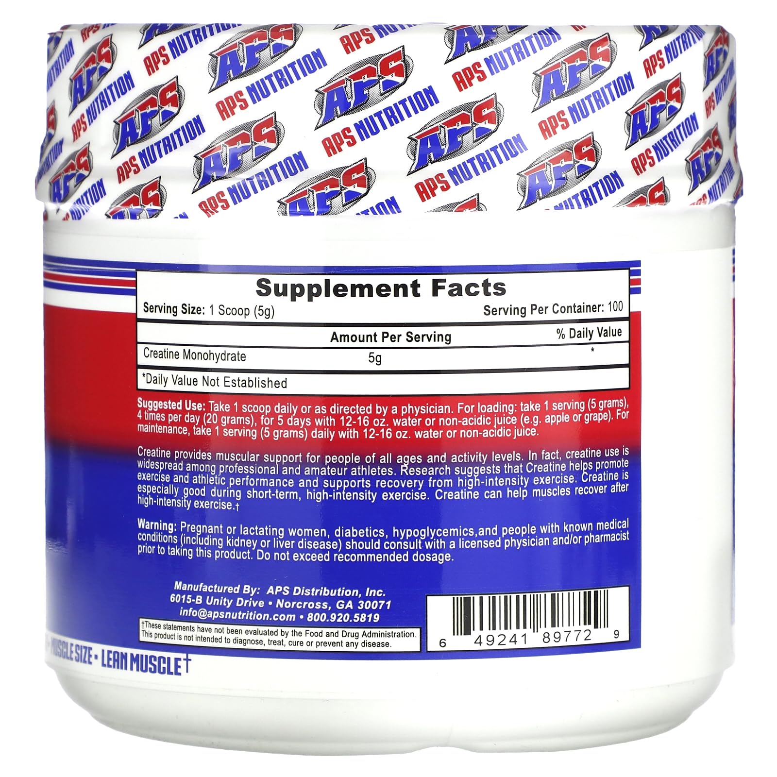 APS Nutrition Créatine Monohydrate dose dans shaker pour récupérer plus rapidement après l’effort.