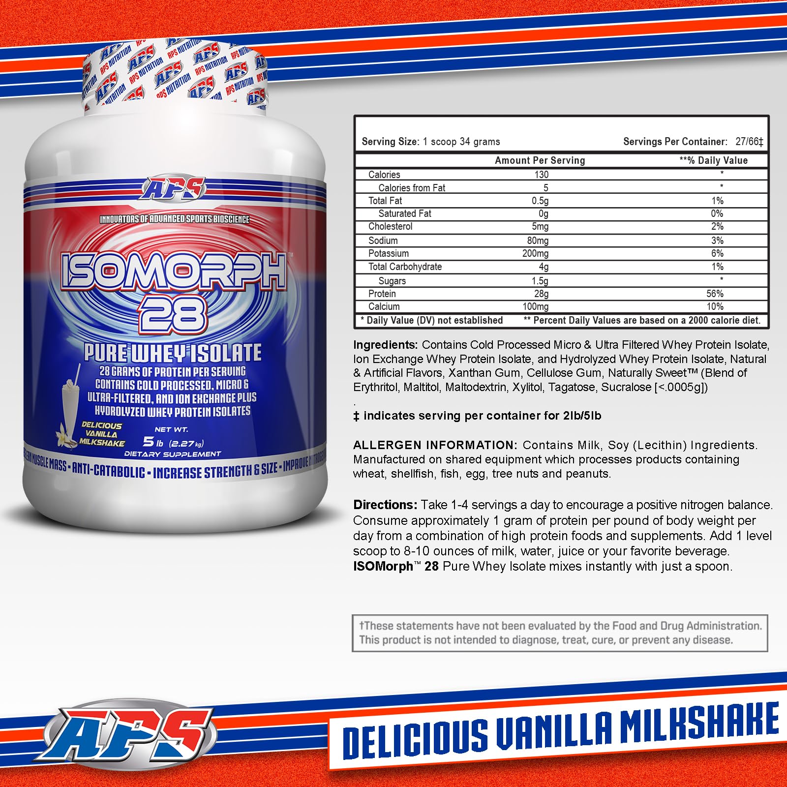 APS Nutrition Isomorph 28 – dose-mesure facilitant la préparation rapide.