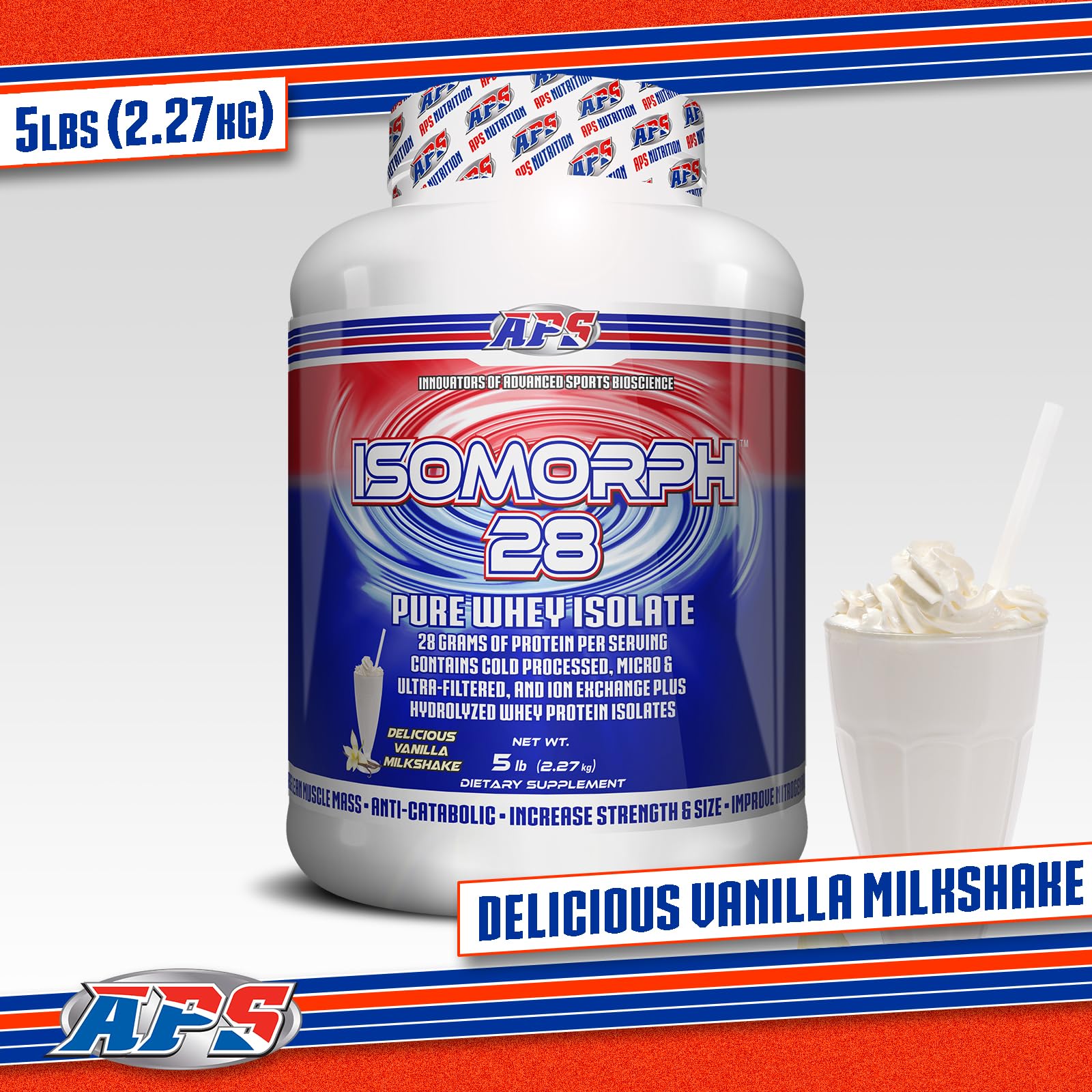 APS Nutrition Isomorph 28 – étiquette claire et informations GMP.