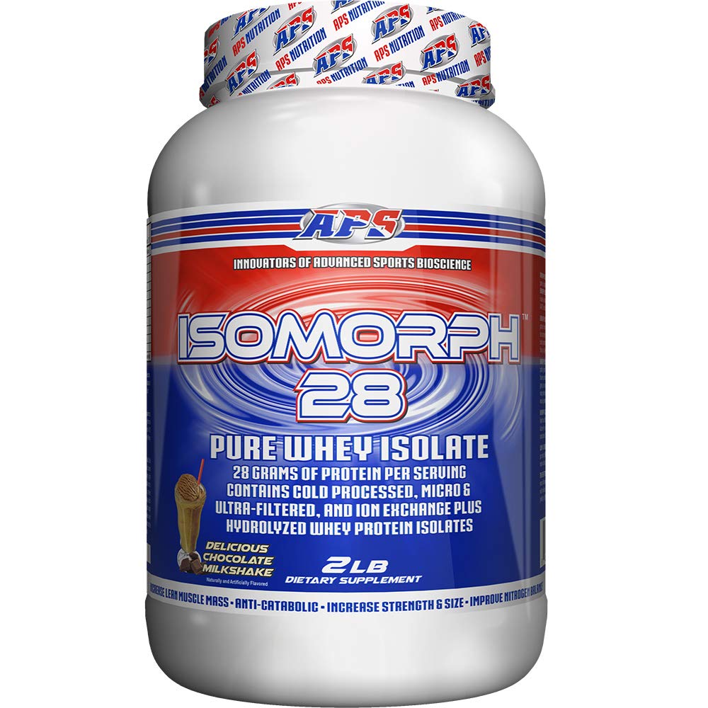 IsoMorph 28 APS Nutrition: boîte protéine isolat de lactosérum, pure et rapide.