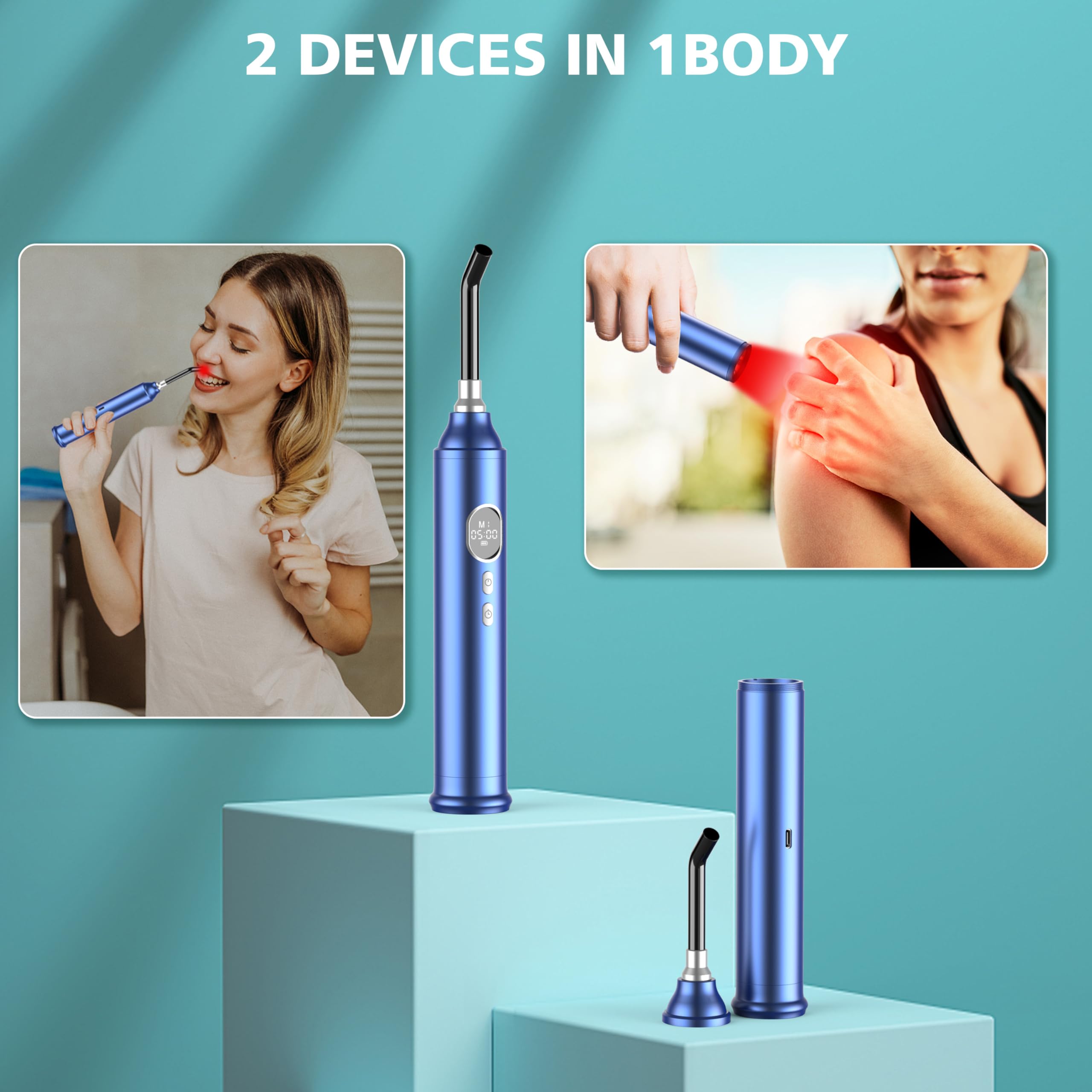 Aptoyu lampe thérapie rouge sans embout, usage sur le corps.
