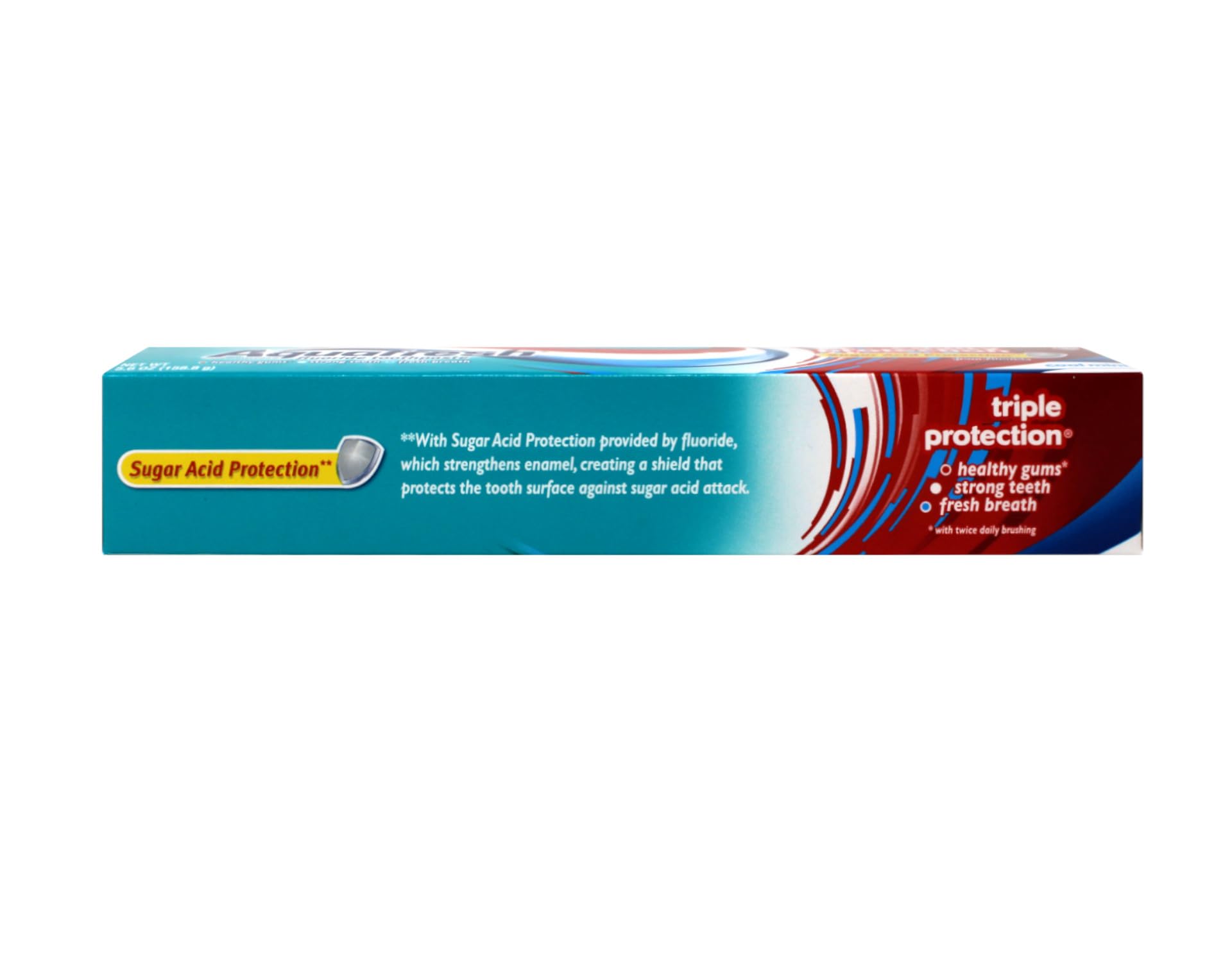 Dentifrice Aquafresh menthe fraîche, haleine fraîche après chaque brossage.