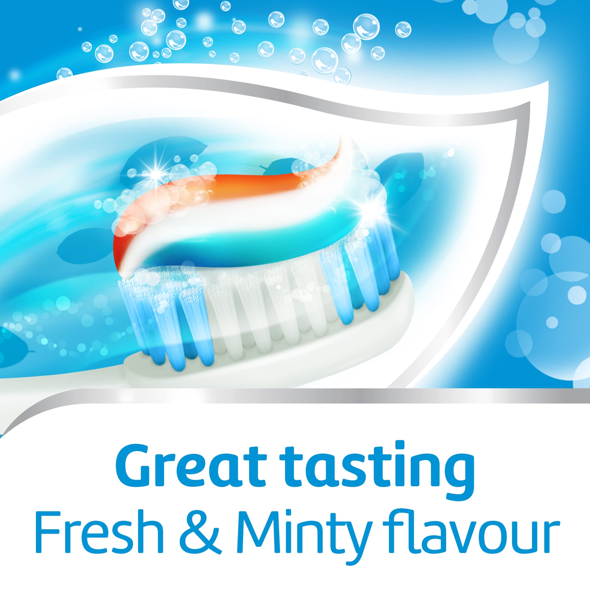 Texture crème du dentifrice Aquafresh Triple Protection.