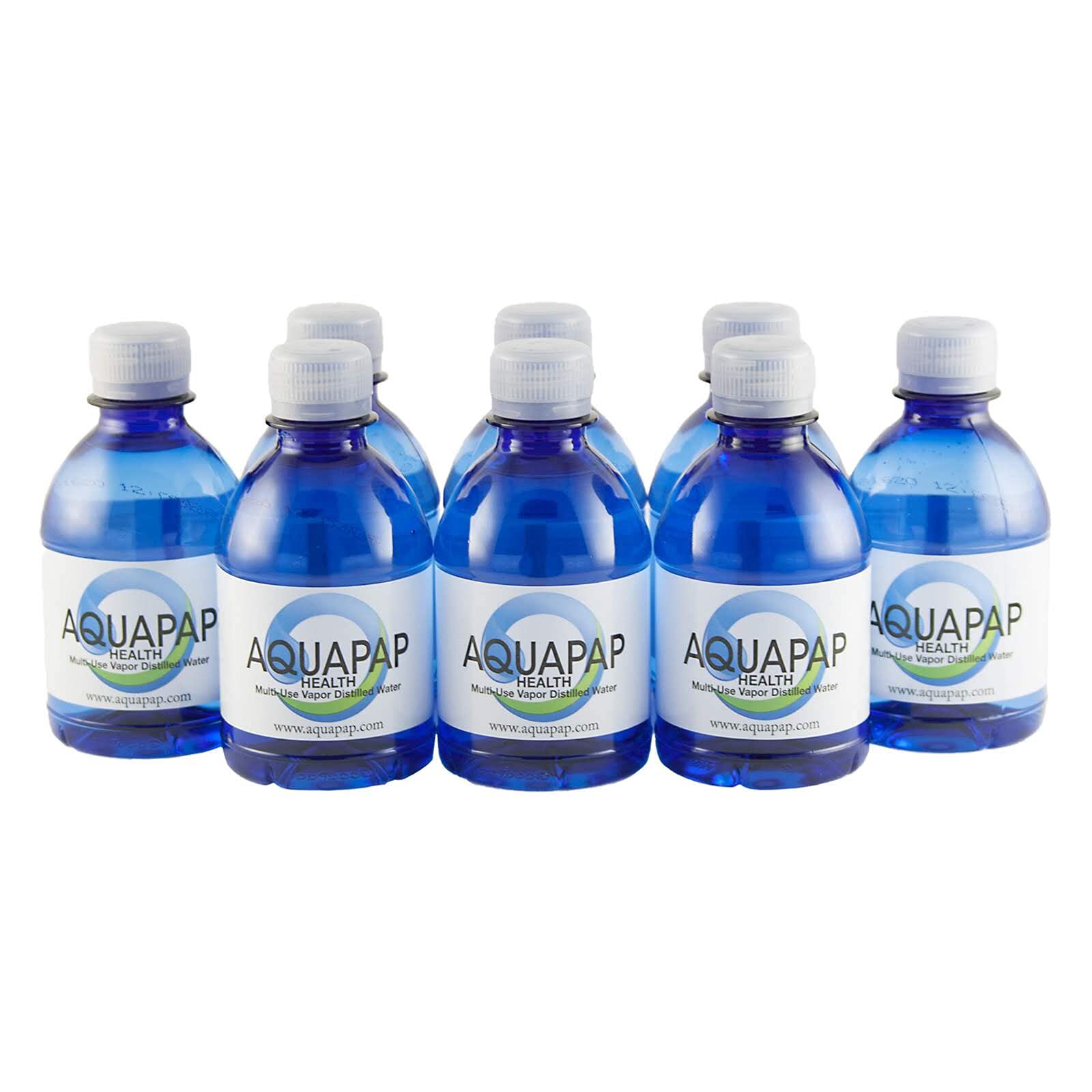 Bouteilles Aquapap d’eau distillée pour rinçage nasal quotidien, pratique.