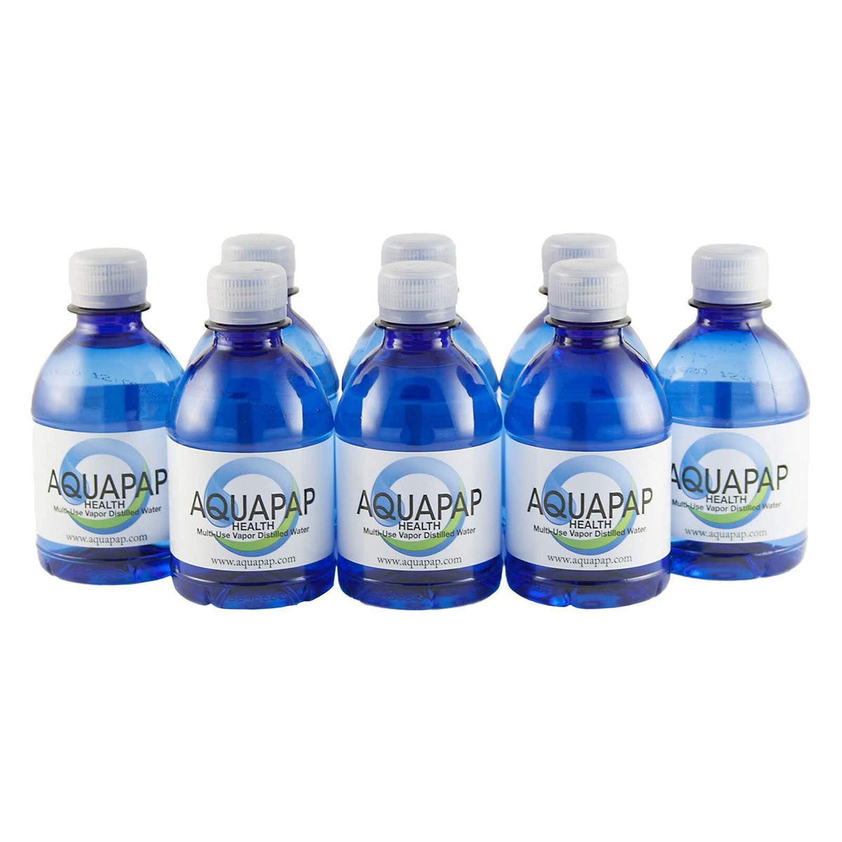 Bouteilles Aquapap d’eau distillée pour rinçage nasal quotidien, pratique.