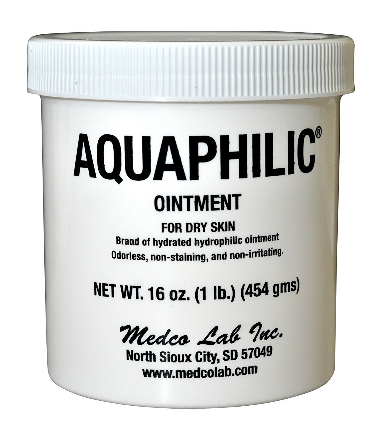 Pommade Aquaphilic pour mains sèches, hydratation douce et sans parfum.