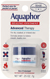 Aquaphor Healing Ointment, vue frontale du pack 4, soin doux pour la peau sèche.