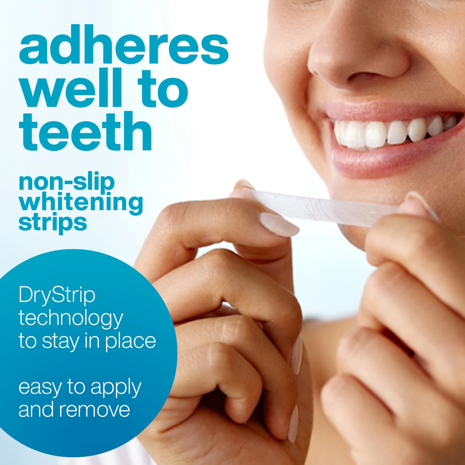 Aquasonic application-bandes-blanchiment-dents pose simple sur les dents pour éclaircissement.