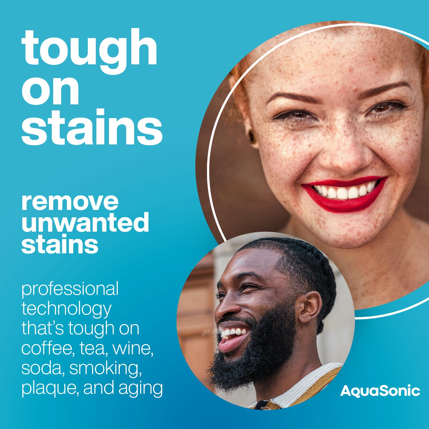 Aquasonic ensemble-bandes-blanchiment-dents contient des paquets individuels pour voyager.