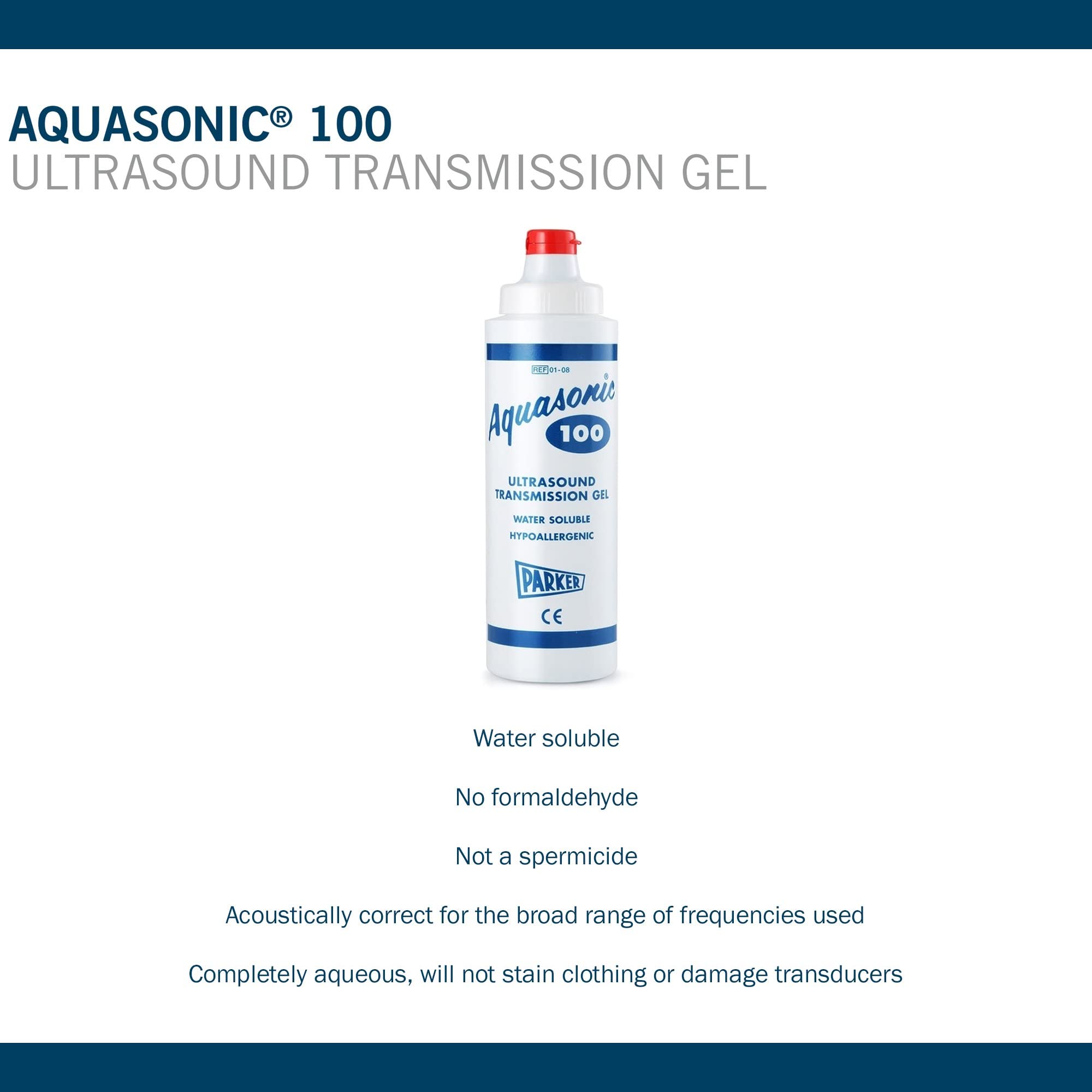 Utilisation dans une échographie avec Aquasonic 100, transfert fluide du transducteur
