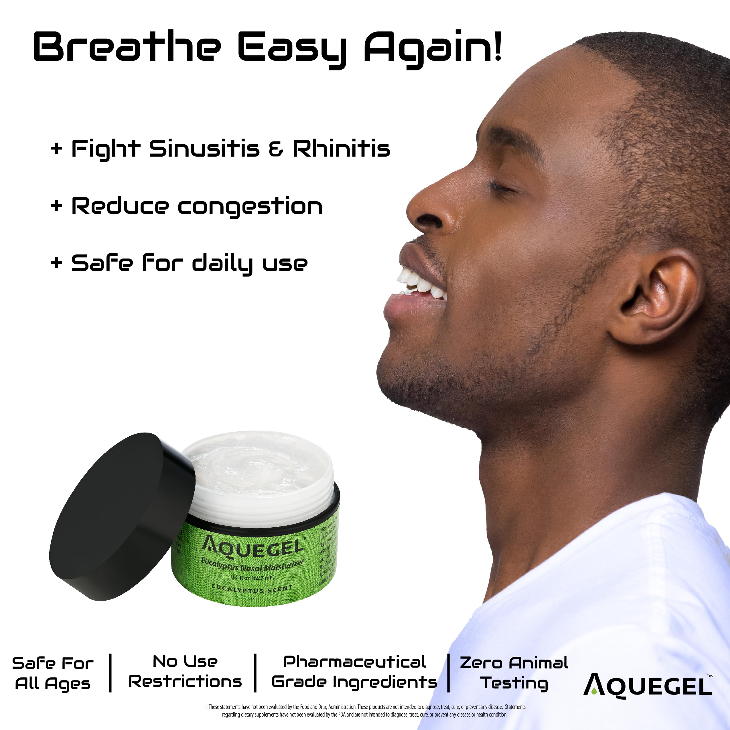 Parfum subtil d'eucalyptus dans Aquegel, sensation fraîche.