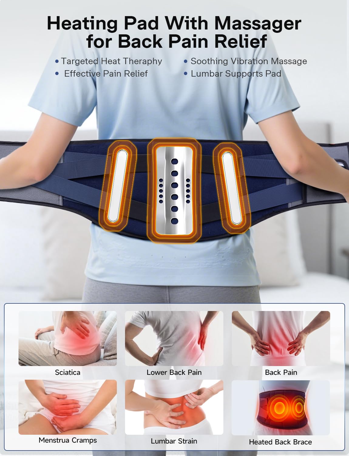 Arace ceinture lombaire ajustable 47-60 pouces pour un ajustement personnalisé.