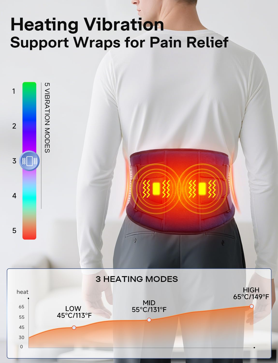 Arace massage par vibration avec 5 intensités pour détendre les muscles.