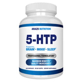 Arazo Nutrition 5-HTP en bouteille avec capsules faciles à avaler pour le bien-être.