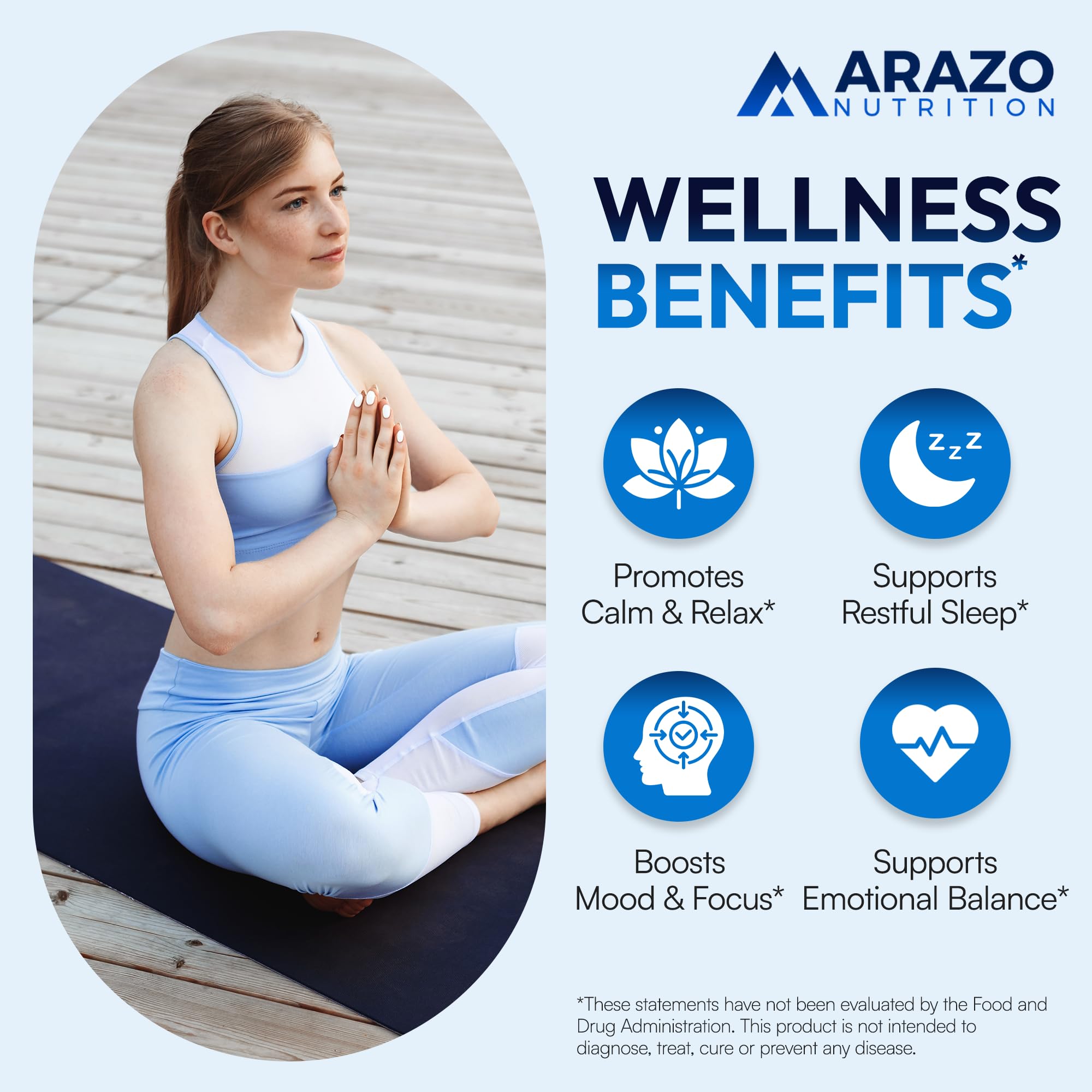 Capsules 200 mg de 5-HTP par Arazo Nutrition, prise quotidienne potentielle pour la détente.