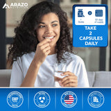 Image d'emballage cartonné Arazo Nutrition, informations produit et sécurité.