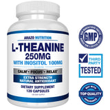 Arazo Nutrition L-Theanine 250mg – capsules, format pratique pour la vigilance durable.