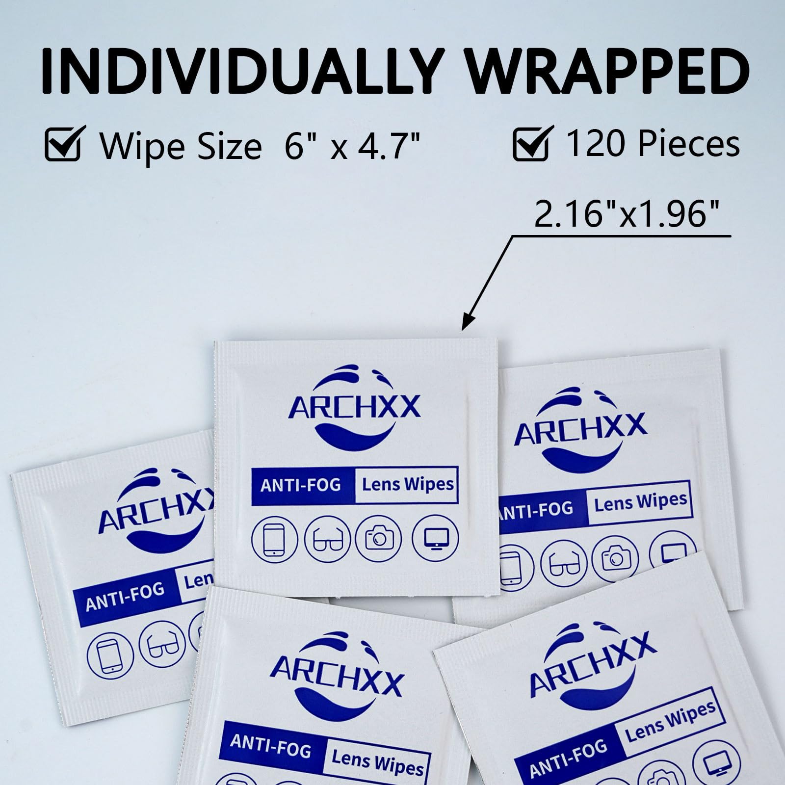 ARCHXX lingettes individuellement emballées : pratique et hygiénique en déplacement.