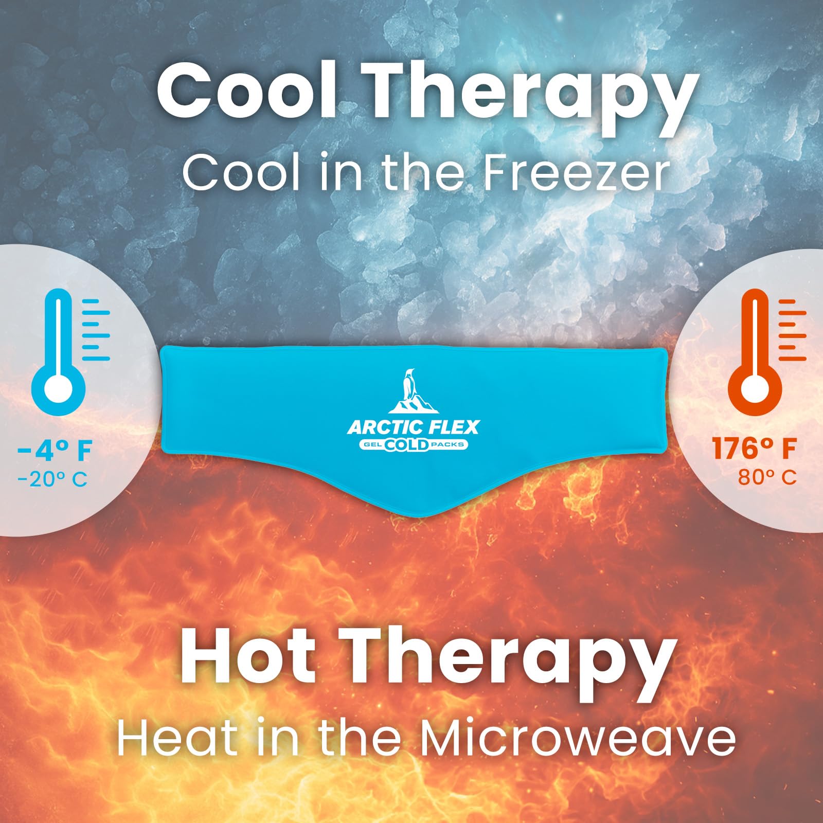 Arctic Flex application 30 minutes de gel froid, soulagement durable.