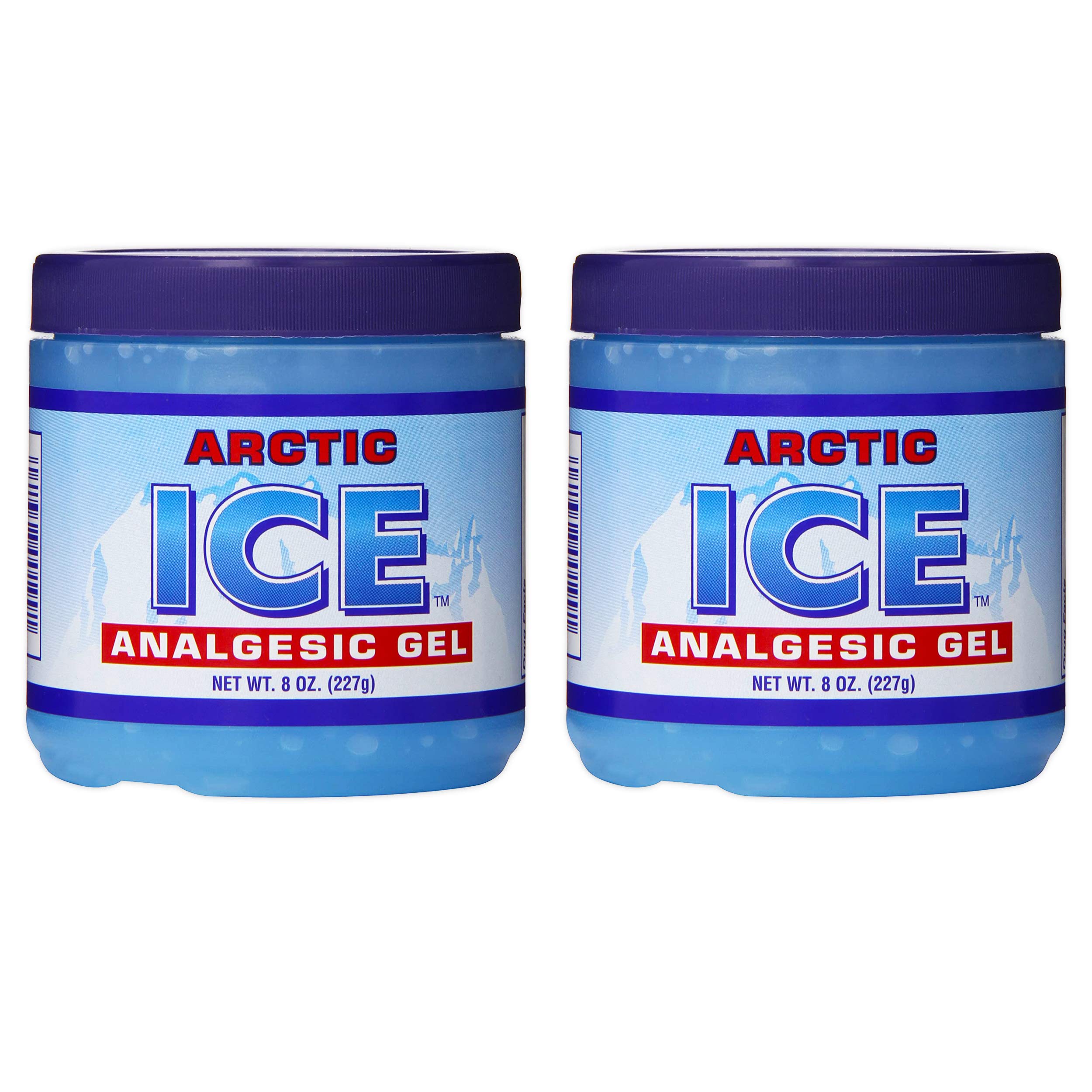 Gel analgésique Arctic Ice, application sur la peau, utile pour les tensions localisées.