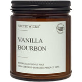 Bougie Arctic Wicks Vanille Bourbon, ambiance chaleureuse et douillette dans une pièce accueillante.