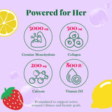 Gummies ARDORACON Creatine pour femmes rouges et savoureuses après l’effort.