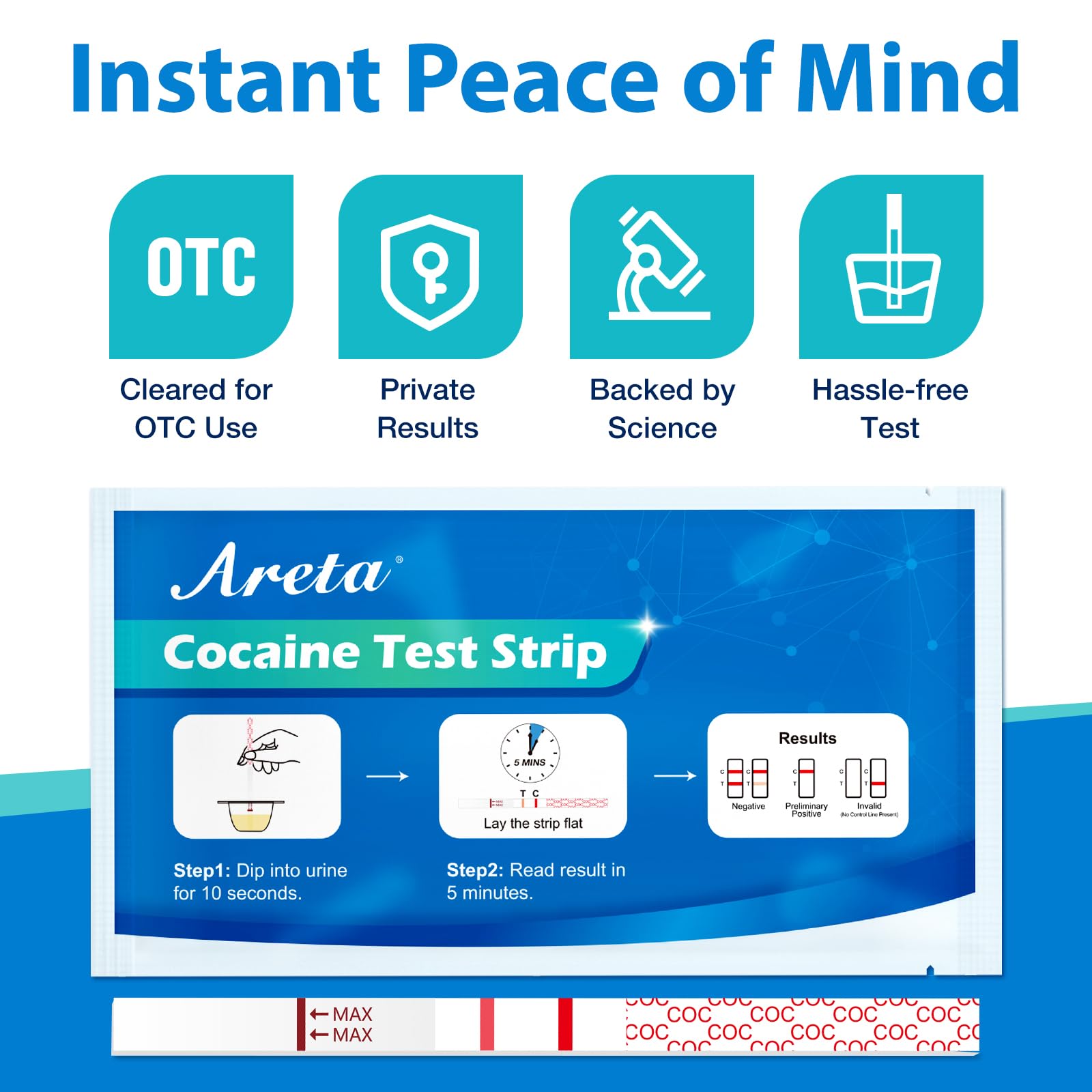 Areta étui individuel pour bandelette Cocaïne, pratique et discret en déplacement.