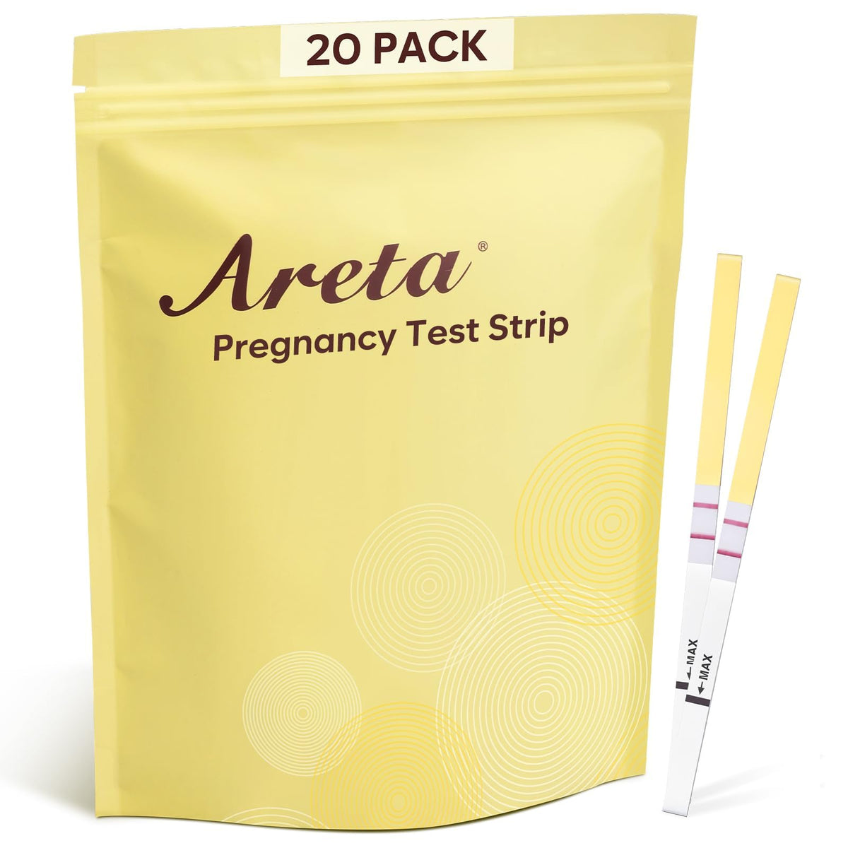 Areta tests grossesse: emballage pratique pour un achat économique.