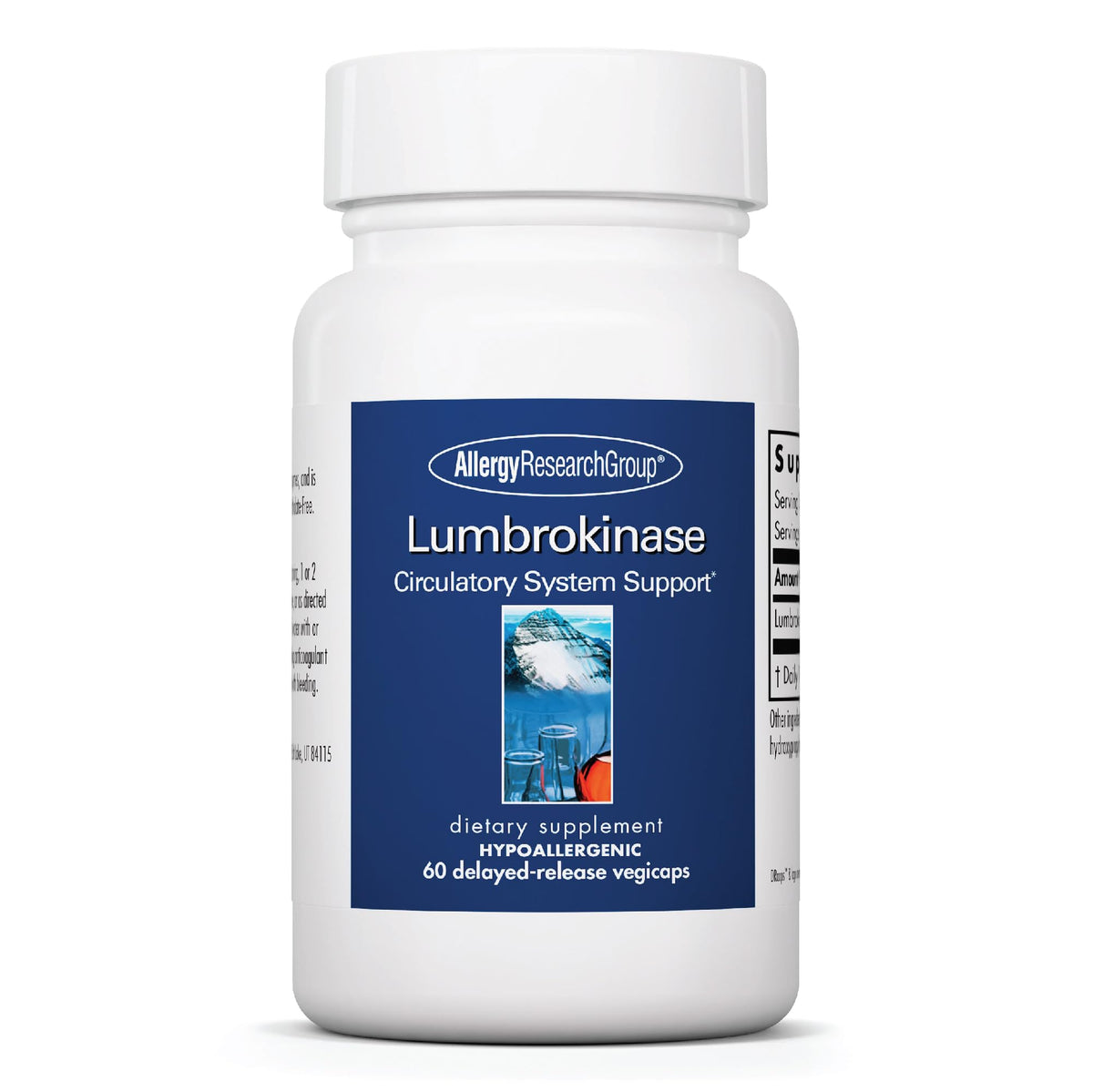 ARG Lumbrokinase: bouteille-detail soutient la circulation sanguine.