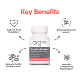 ARG Lumbrokinase – dose de deux capsules, prise quotidienne simple.