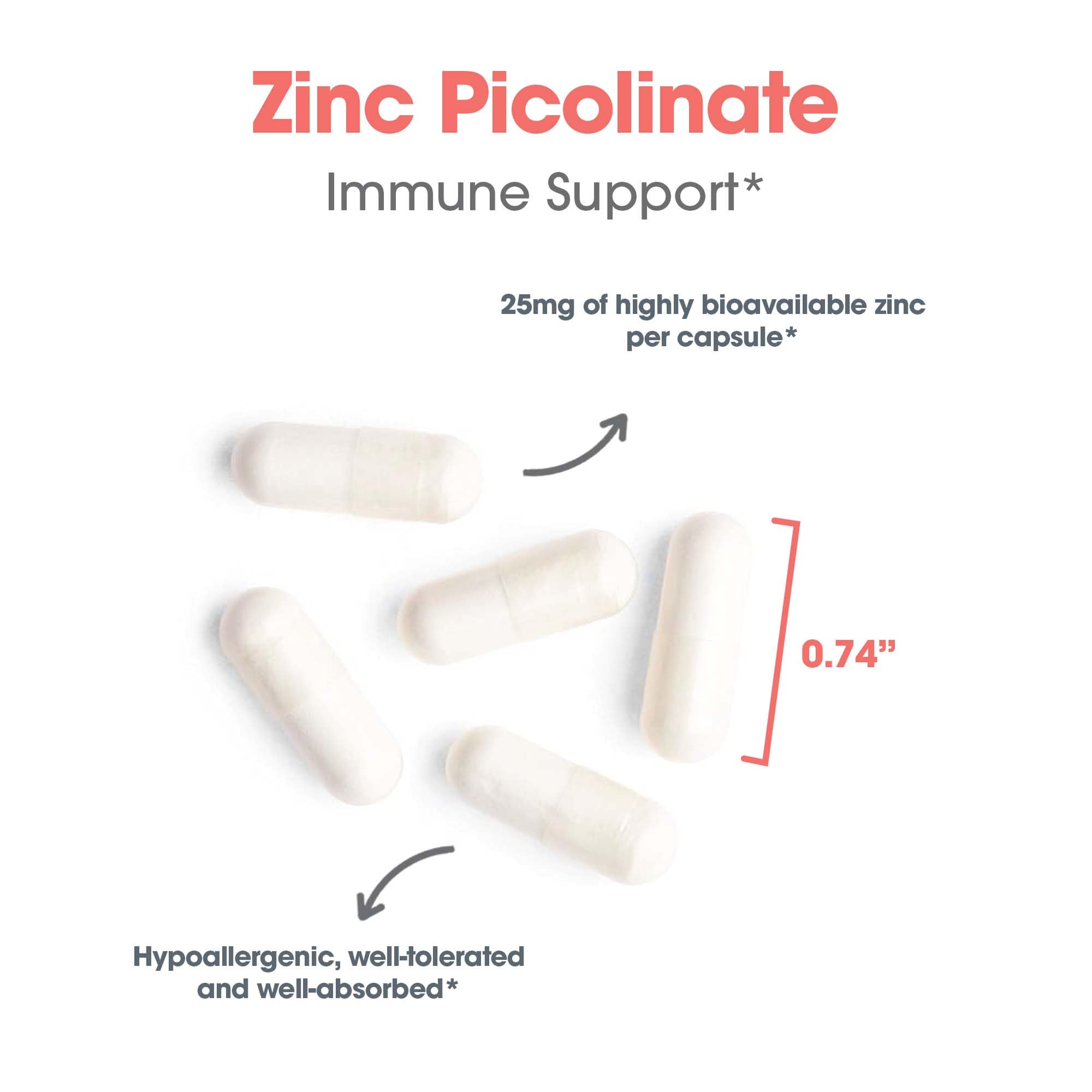 ARG Zinc Picolinate – Sans gluten et hypoallergénique, adapté à divers régimes.