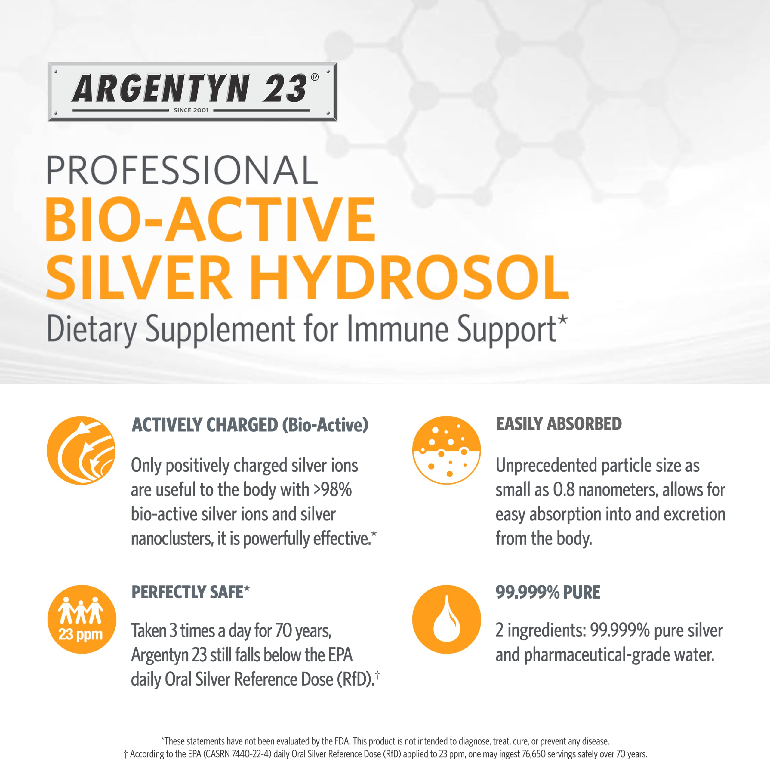 Argentyn 23, bouteille compacte, format pratique pour usage quotidien.