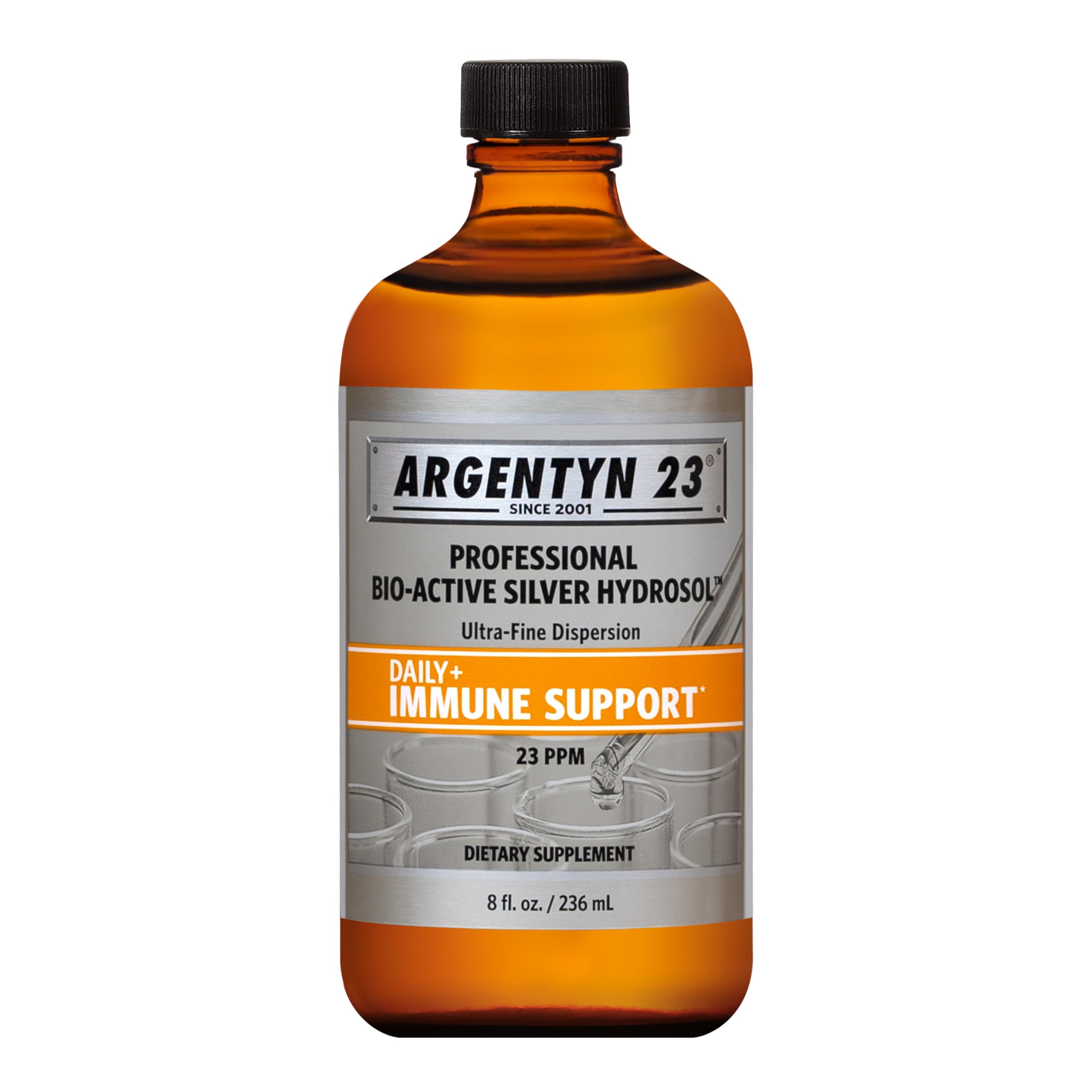 Argentyn 23 bouteille de liquide argenté prête pour un soutien immunitaire potentiel