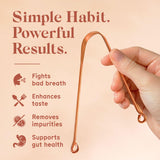 Arista ayurveda grattoir langue cuivre, bord doux pour nettoyage en douceur.