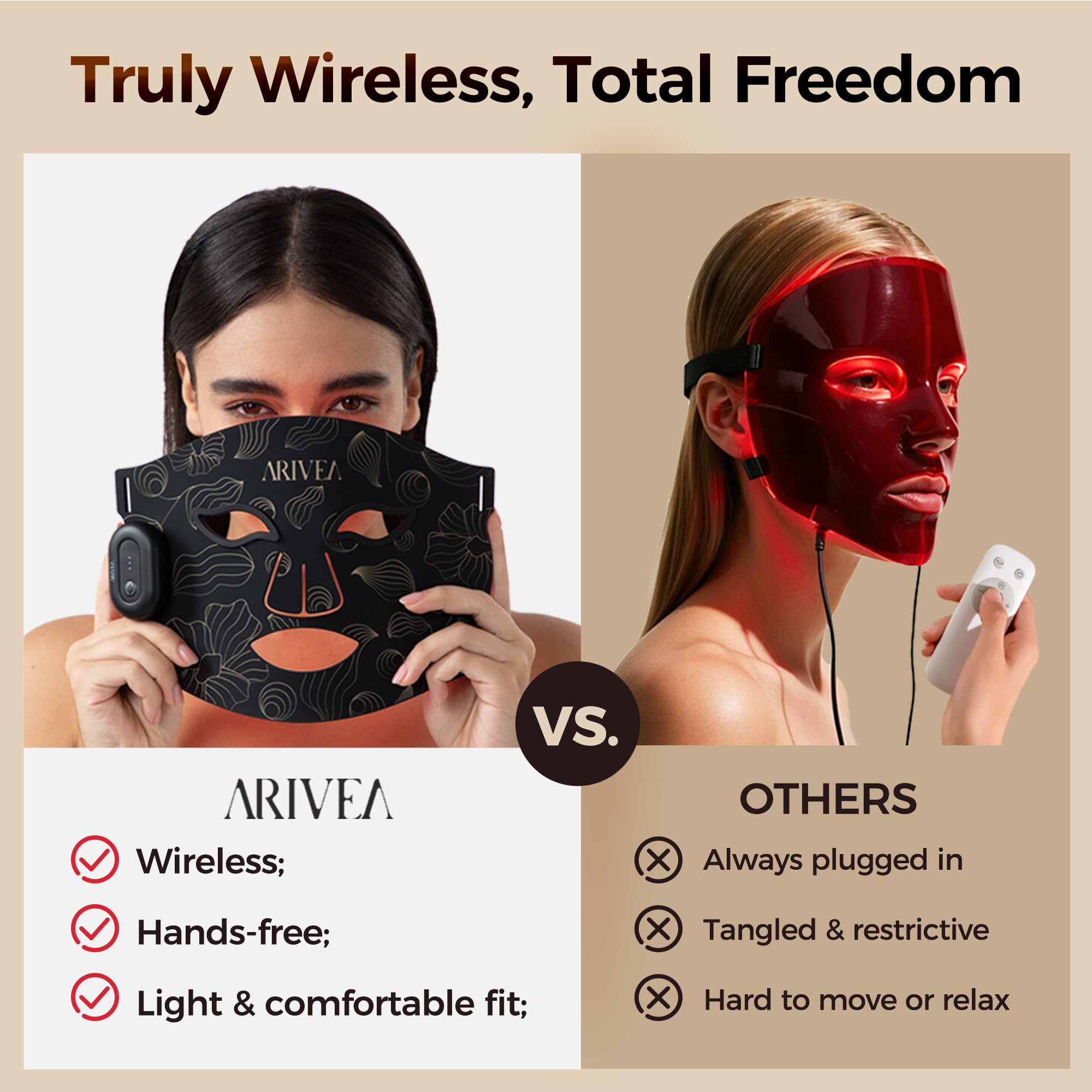 ARIVEA masque LED infrarouge 850 – relaxation et récupération cutanée profonde