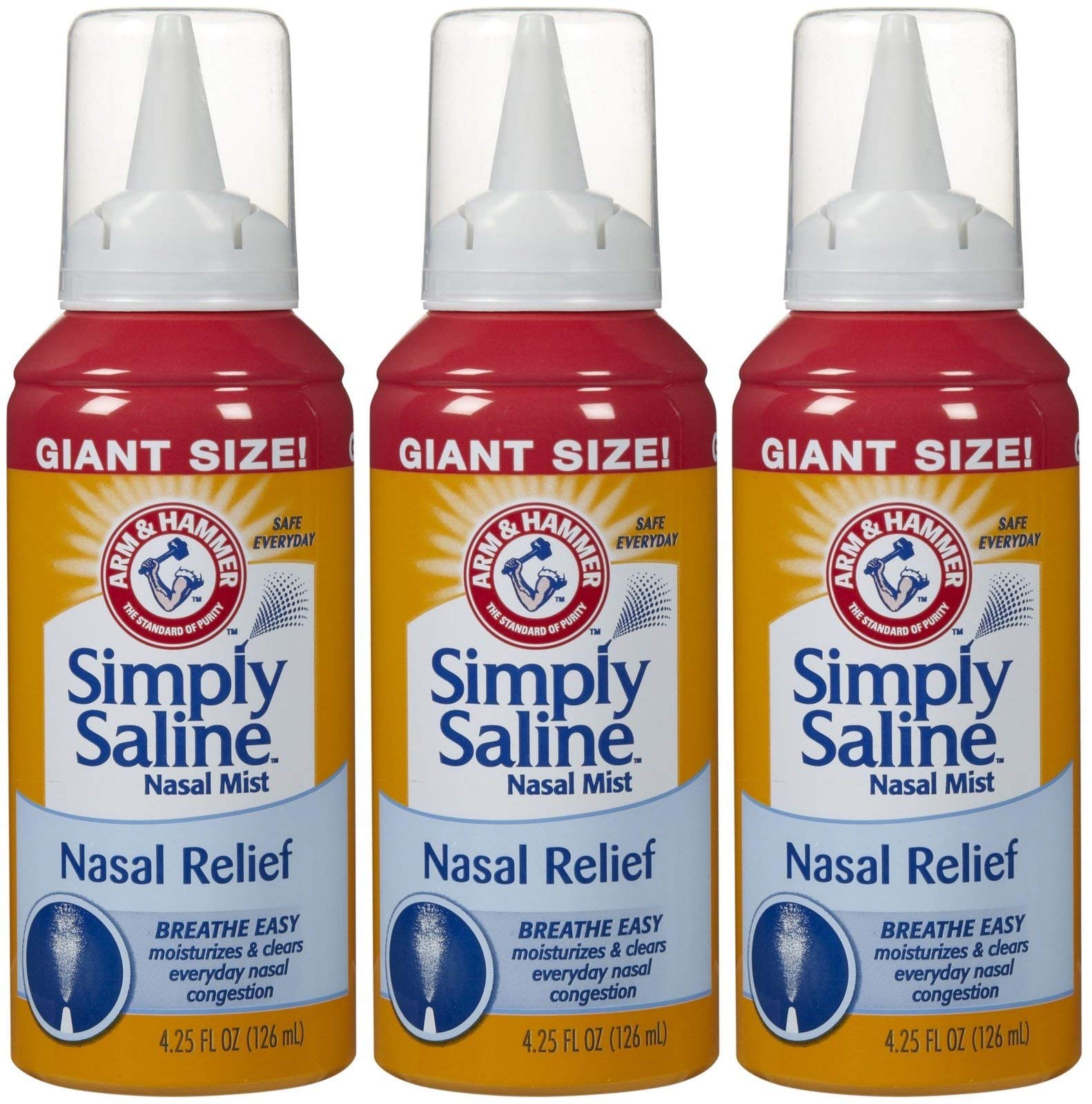 Arm & Hammer Simply Saline flacon nasal, soulage potentiellement la sécheresse et les irritants.