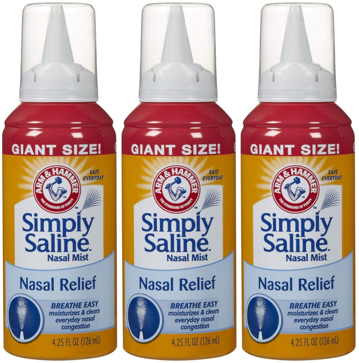 Arm & Hammer Simply Saline flacon nasal, soulage potentiellement la sécheresse et les irritants.