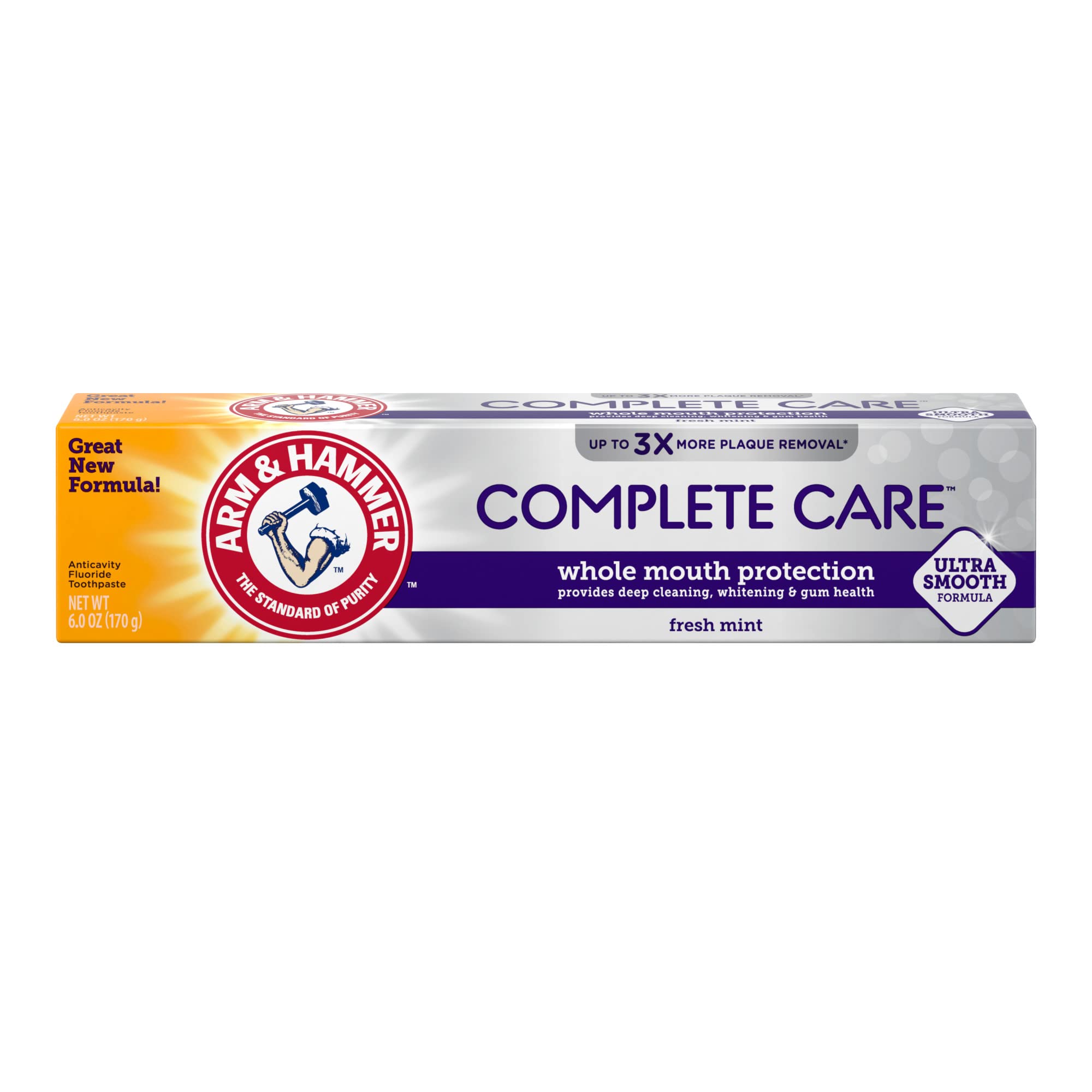Dentifrice Arm & Hammer Complete Care en tubes menthe prêt pour toute la famille.