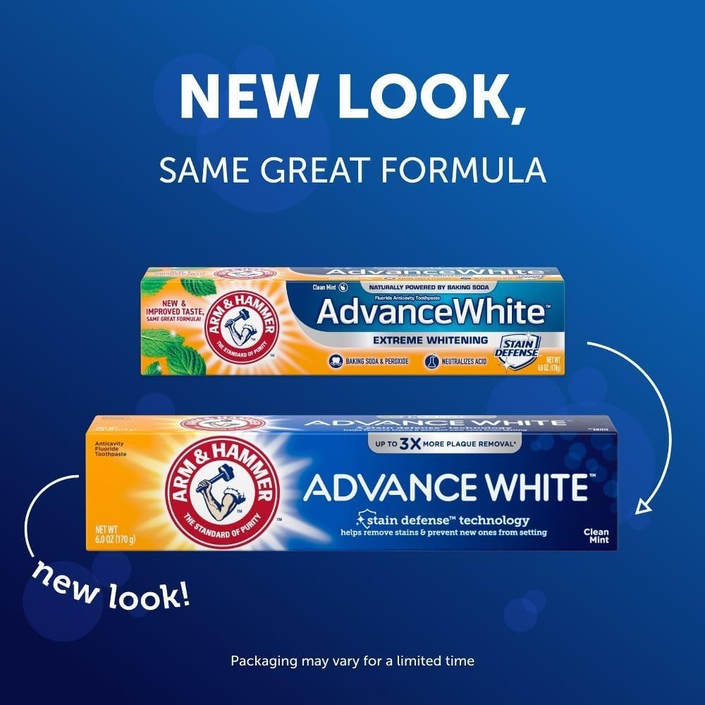 Étiquette du tube montrant la contenance de 6 onces du dentifrice.