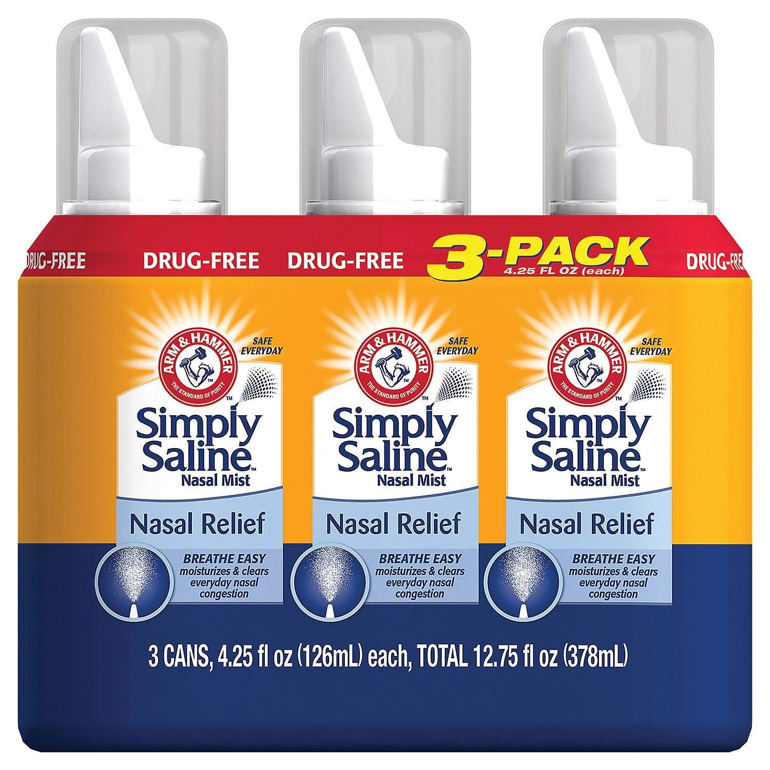 Arm & Hammer Simply Saline flacon-brume-nasale-adulte, humidifie les voies nasales au quotidien.